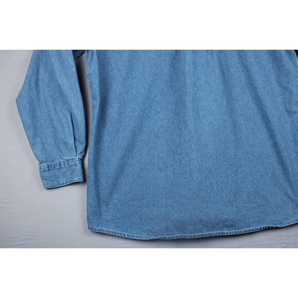 Dickies Shirt Mens XL Blue Denim 100% Cotton Button Up Workwear - Picture 12 of 16